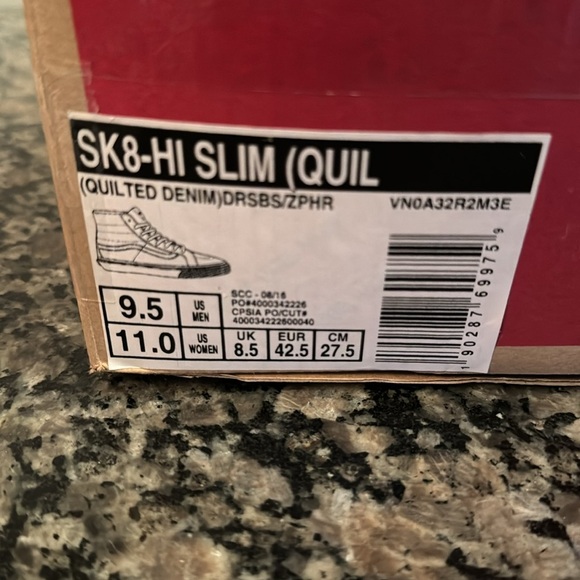 Vans off the wall unisex sk8 Hi slim quil NiB M11 W9.5 - Picture 7 of 9